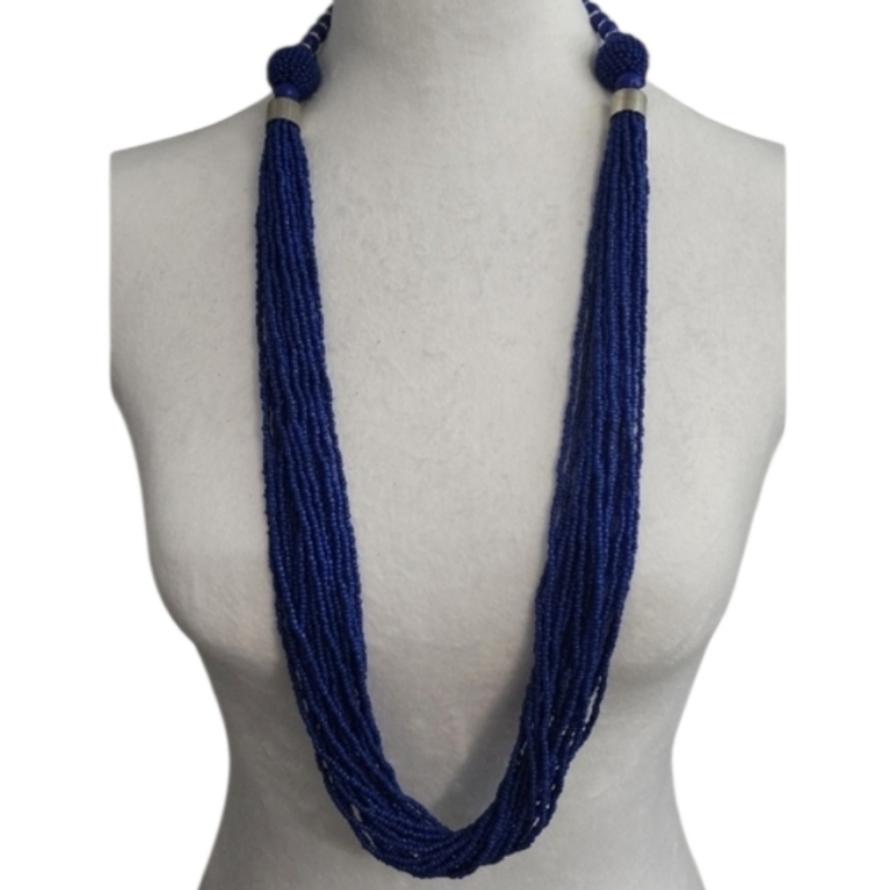 Blue Beaded Necklace Elegant